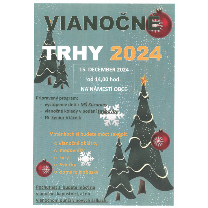 Vianočne trhy Kocurany 2024